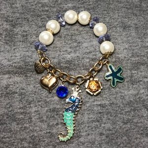 Betsey Johnson Seahorse & Seastar Charm Bracelet
